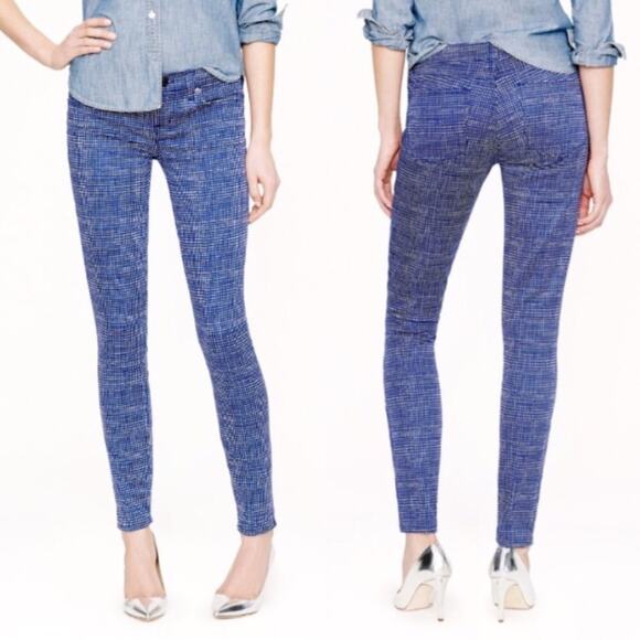 J Crew Toothpick Ankle Jean Basket Weave Print - Picture 1 of 6